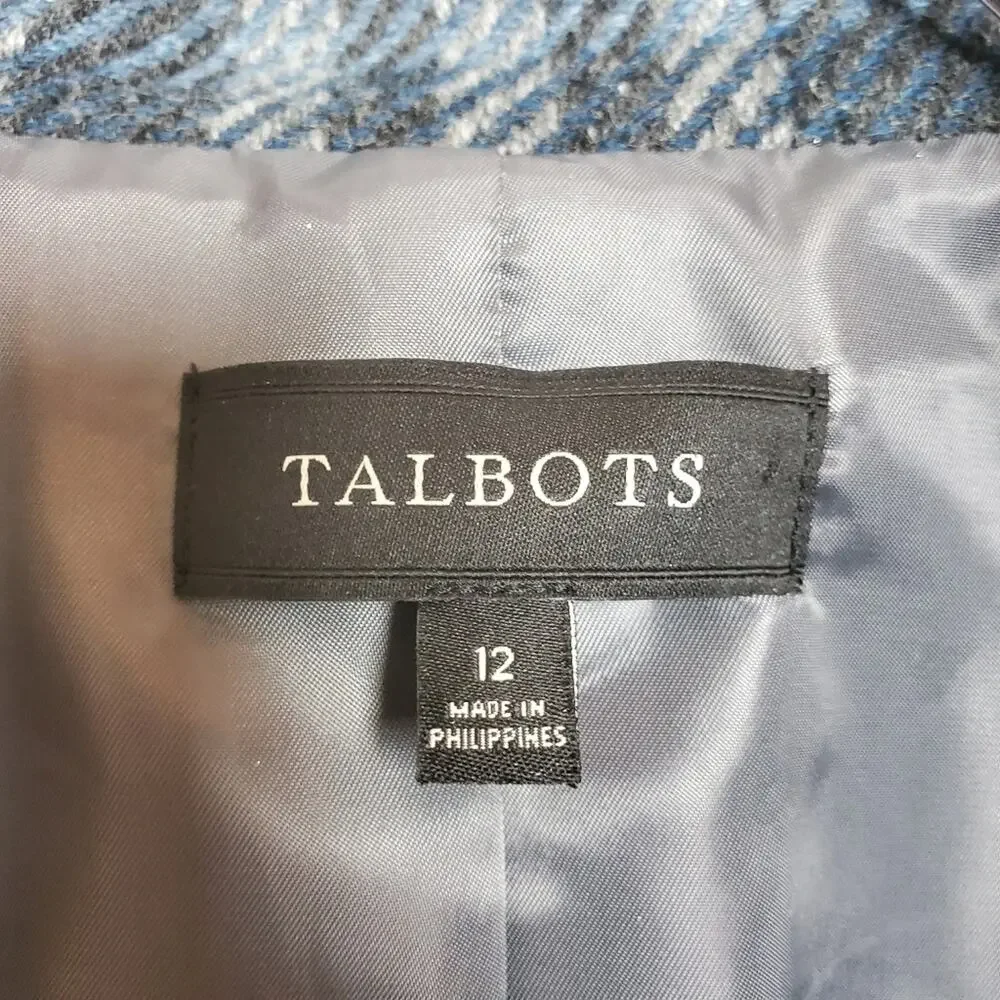 Talbots Wool/poly blend plaid jacket size 12
